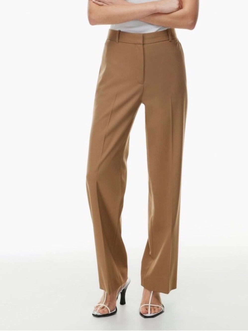 Aritzia Babaton Classic Straight-Leg Brown Dress Pants - size 4